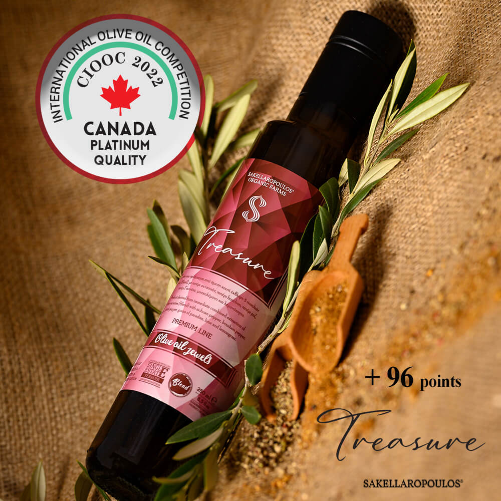 Treasure blend Flavored evoo Canada IOOC 2022 Πλατινένιο Βραβείο