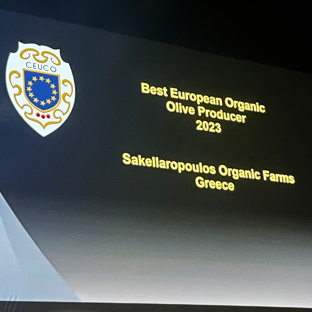 Best European Organic Olive Producer CEUCO 2023 Sakellaropoulos Organic Farms Greece Spain