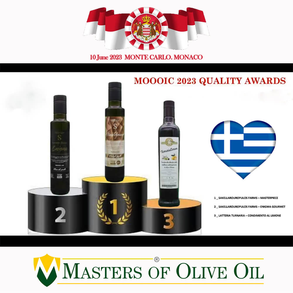 Masters of olive oil 2023 Best Flavored Treasure evoo gourmet Greek Masterpiece Enigma