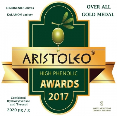 Aristoleo High Phenolic Olive Awards 2017 - Over All Gold