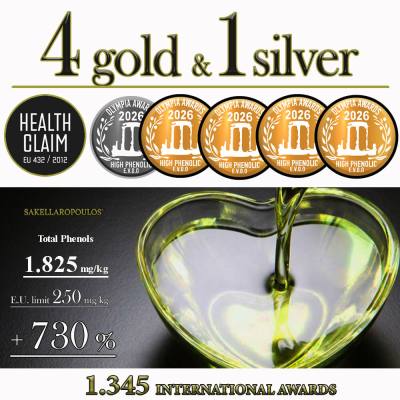 Olympia Health &amp; Nutrition Awards 2026: 5 out of 5 for Sakellaropoulos olive oils
